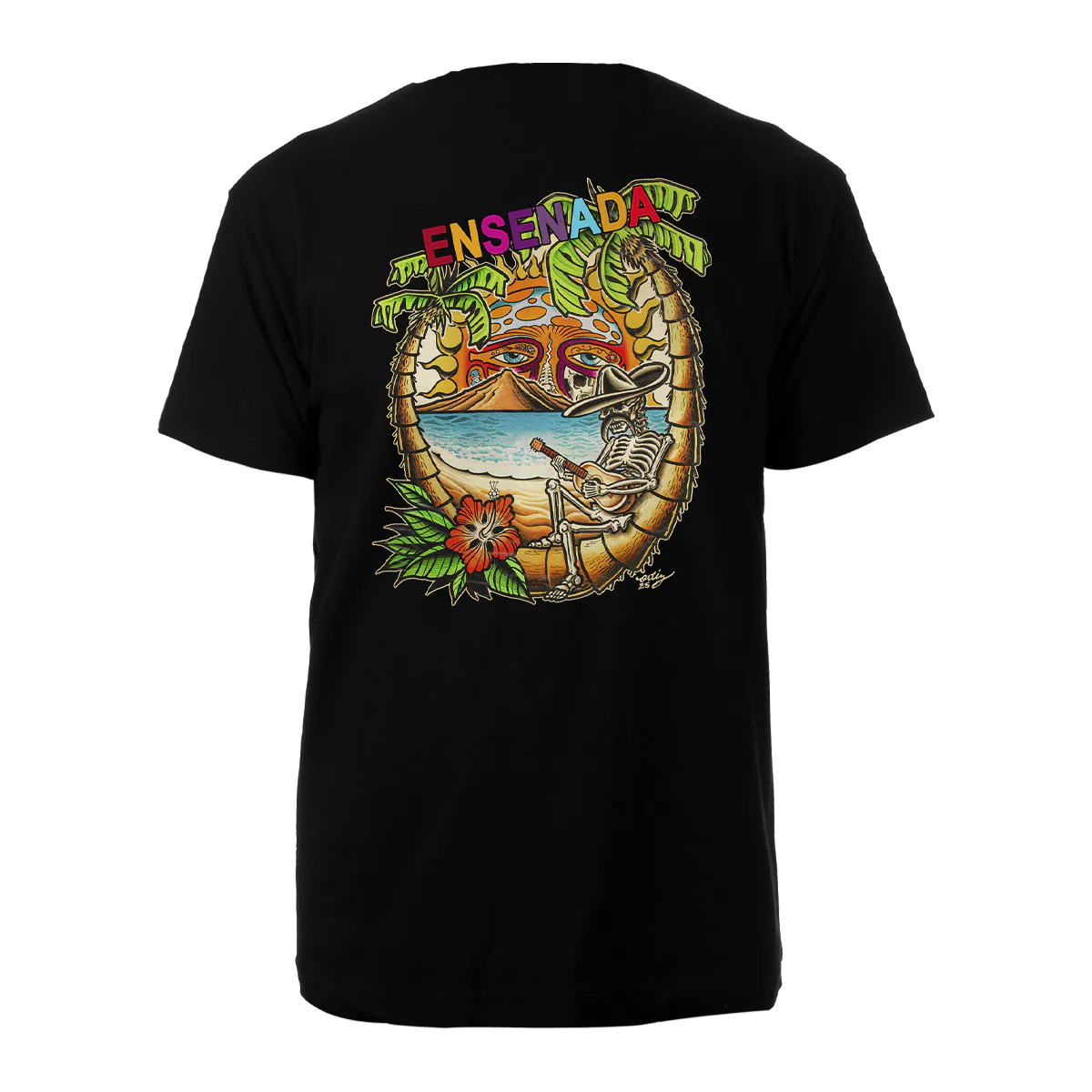 Ensenada Crest T-Shirt - Black - Image 3